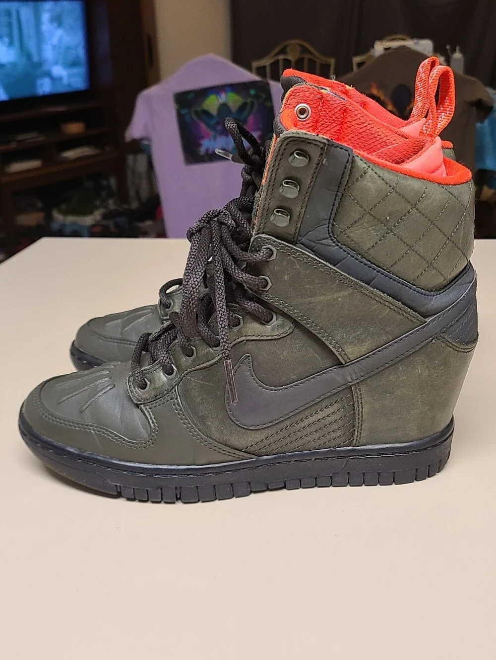 Nike Dunk Sky 2.0 Sequoia Green casual wedge skateboard sneakers size 7